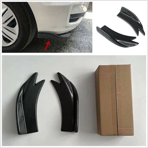 Carbon Fiber Look Car Rear Bumper Spoiler Canards Fins Anti Crash