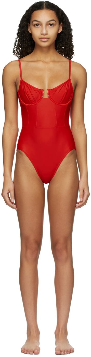 Buy Solid And Striped Red The Veronica One Piece Swimsuit Ruby At