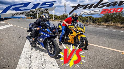 Yamaha R15 VS Pulsar RS 200 Drag Race Top End YouTube