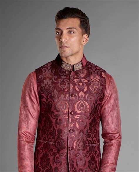 Merlot Brocade Waistcoat More Mischief