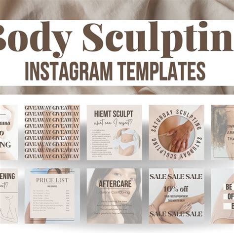 Body Sculpting Instagram Post Templates Body Contouring Etsy