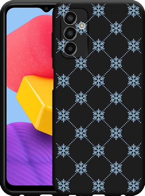 Samsung Galaxy M Hoesje Zwart Snowflake Pattern Designed By Cazy