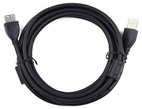 Кабель USB2.0 AM-AF 3.0м Cablexpert экран феррит.кольцо черный пакет ...