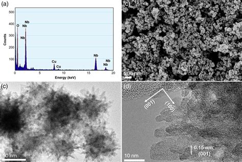 A Eds Analysis B Sem C Tem And D Hrtem Micrographs Of Nb2o5 Download Scientific