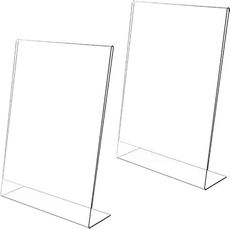 Aieraczy 2 Pack Acrylic Sign Holders A5 Plastic Display Stands A5