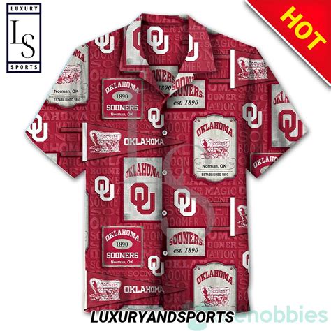 Oklahoma Sooners Vintage Hawaiian Shirt Bluefink