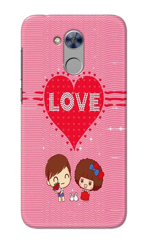 PradhCases Love Cartoon Image Hard Printed Designer Case For Honor