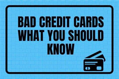 Bad Credit Credit Cards - What You Should Know - Creditmergency