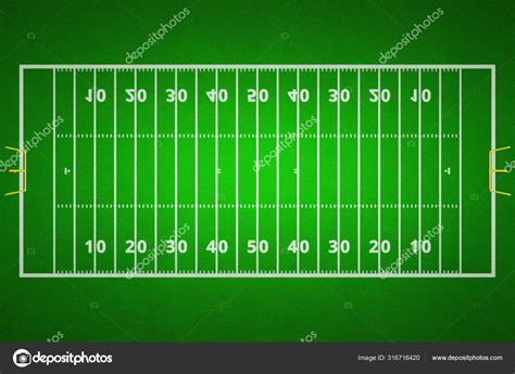 Top Views Of American Football Field Green Grass Pattern For Sport