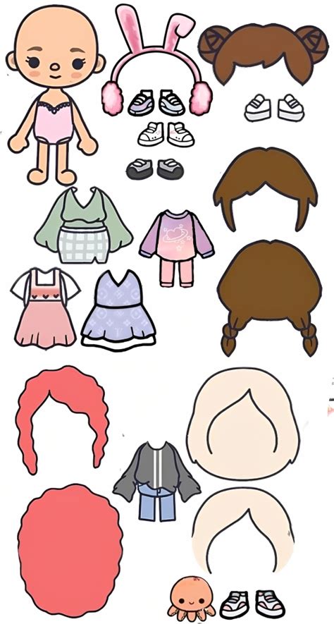 Color Toca Boca Paper Doll And Clothes Toca Boca Papercraft Singapore