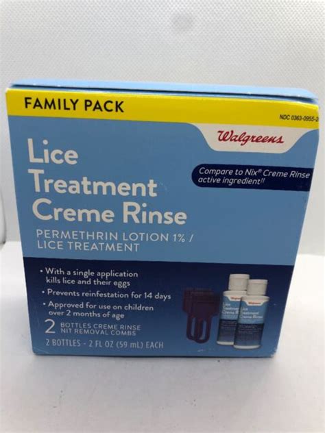 Walgreens Lice Treatment Creme Rinse 40 Fl Oz X 2 Pack Ebay