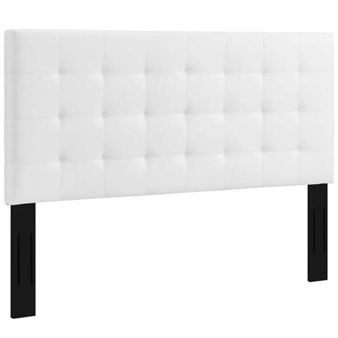 Greta Tufted Full Queen Upholstered Faux Leather Headboard Emfurn