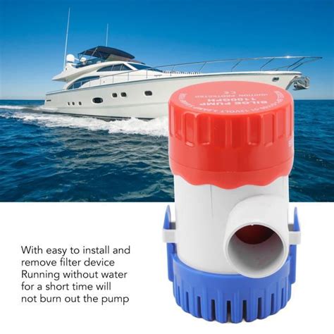 YES Pompe de cale de bateau 1100GPH 12V pompe à eau pour bateau de