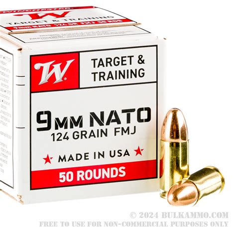 1000 Rounds of Bulk 9mm NATO Ammo by Winchester - 124gr FMJ