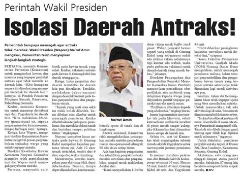 Isolasi Daerah Antraks Koran Humas Ugm Ac Id