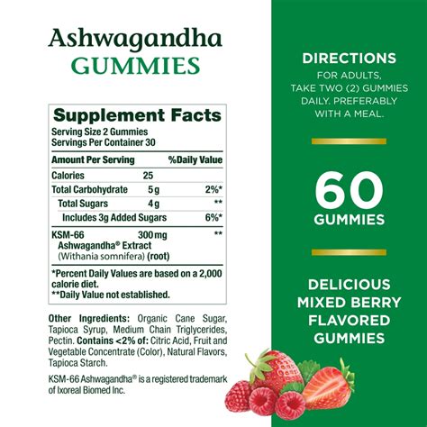 Natures Bounty Ashwagandha Gummies 300mg Ksm 66 Ashwagandha Extract