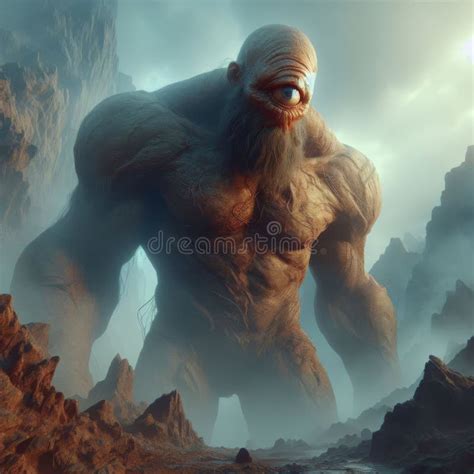 A Image of a Cyclops, a One-eyed Giant, in a Rugged, Rocky Landscape ...