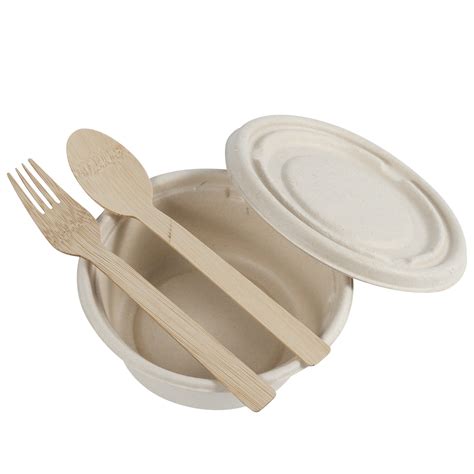 Disposable Single Wall Pla Pe Kraft Paper Salad Bowl Take Away Box