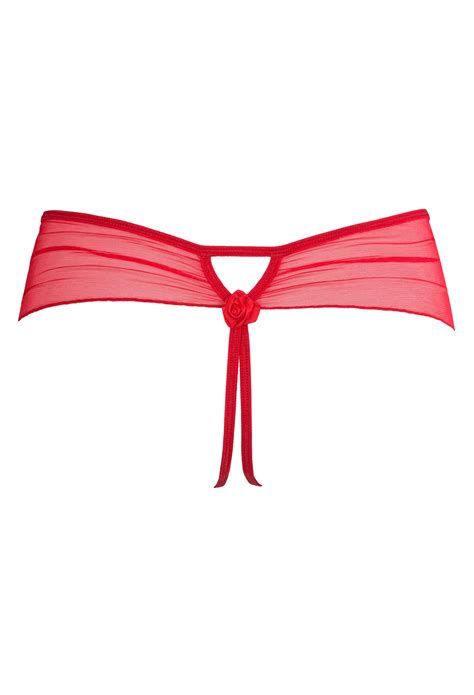 String Mit Rosendetail Rot Queensize Slips Strings Club Hot Fashion Odretto Highheels