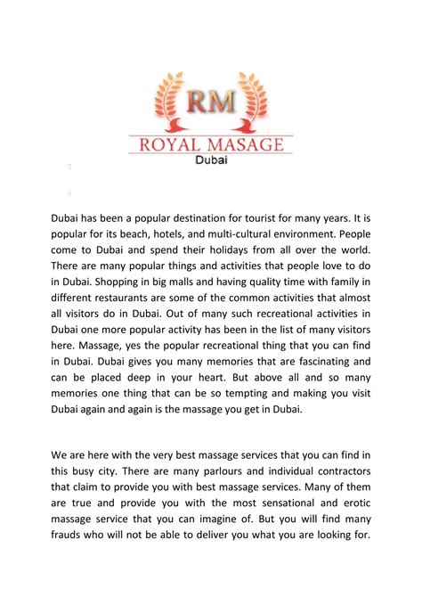 Ppt Royal Massage Dubai Relaxing Body To Body Massage And Spa Dubai