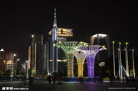 花城广场夜景摄影图建筑景观自然景观摄影图库昵图网