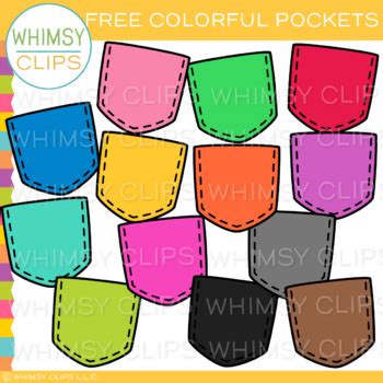 FREE Colorful Pocket Clip Art by Whimsy Clips | Teachers Pay Teachers