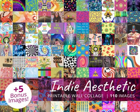 Indie Wall Collage Kit Indie Collage Kit Indie Collage Retro | Etsy