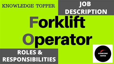 Forklift Operator Job Description Forklift Operator Roles And