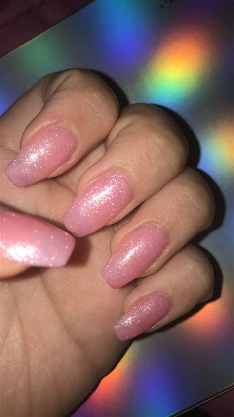 Pink Sparkle Acrylic Nails