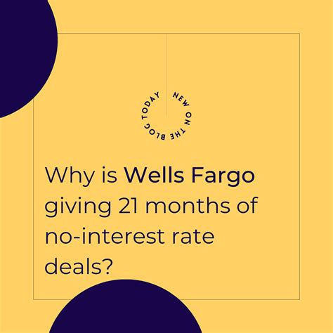 Why Is Wells Fargo Giving Months Of No Interest Rate Deals