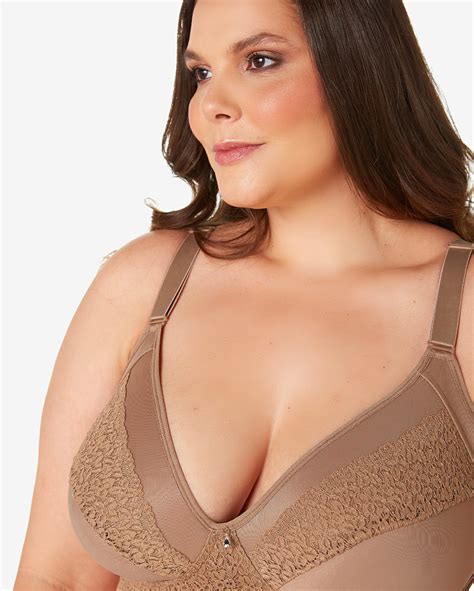 Riachuelo Suti Plus Size Cobertura Total Renda Dilady Marrom Claro