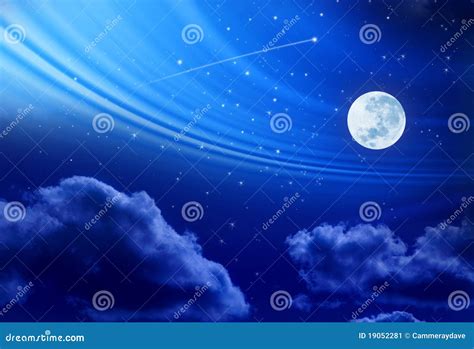 Full Moon Night Sky Stars Stock Image - Image: 19052281