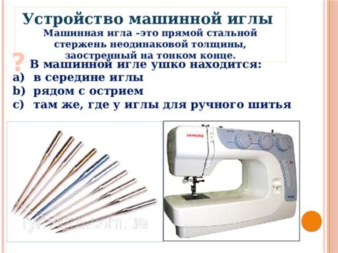Открытый урок на тему "Машинные швейные иглы"