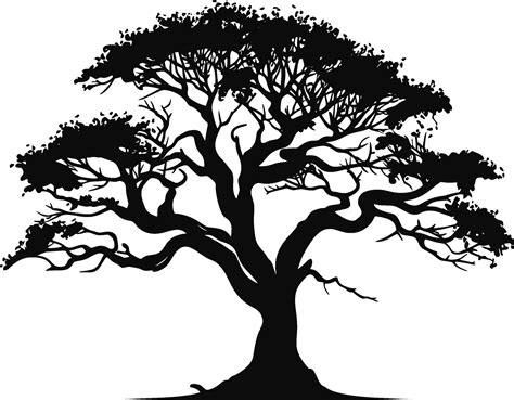 Beautiful vector tree silhouette outline vector icon for nature apps and websites. AI generated ...