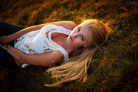 Wallpaper Sunlight Women Model Blonde Grass Hair Per Erofound