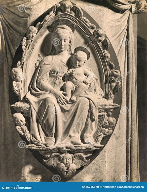 Vintage Photo Detail Of Bas Relief By Antonio Rossellino