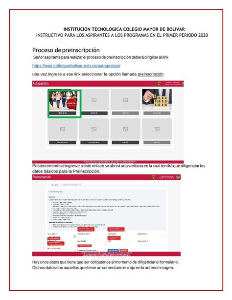 Pdf Proceso De Preinscripci N Colmayorbolivarcolmayorbolivar Edu Co