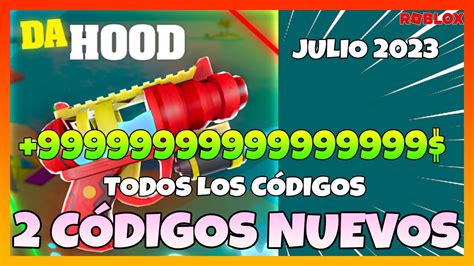 2 Nuevos códigosTODOS los CODIGOS activos de DA HOOD Roblox en Julio