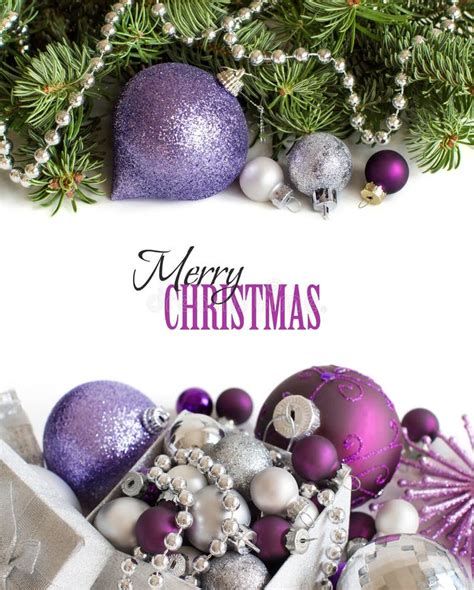 Purple Christmas Ornaments stock image. Image of decor - 17479571