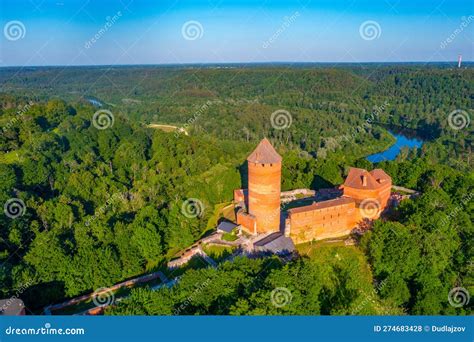 Aerial View Of The Turaida Castle In Latvia Stock Photo Image Of