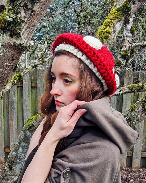 Mushroom Hat Crochet Pattern Slouchy Beanie Mushroom Etsy