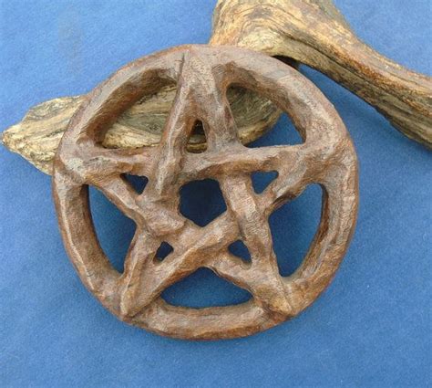 Rustic Wood Pentagram Carved Wood Pentacle Hand Carved Wall Etsy