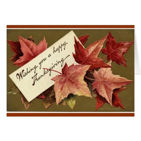 Elegant Vintage Fall Leaves Thanksgiving Card Zazzle