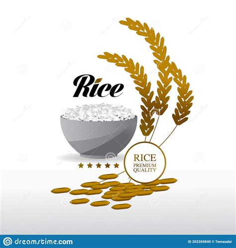 Premium Rice Great Quality Design Concept Vector Stock Vector