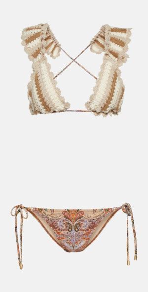 Zimmermann Devi Printed Crochet Bikini