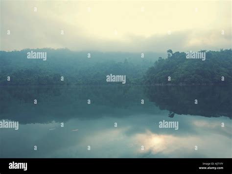 Serene BaBe Lake In Vietnam Stock Photo Alamy