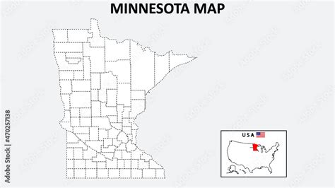 Minnesota Map. State and district map of Minnesota. Political map of ...