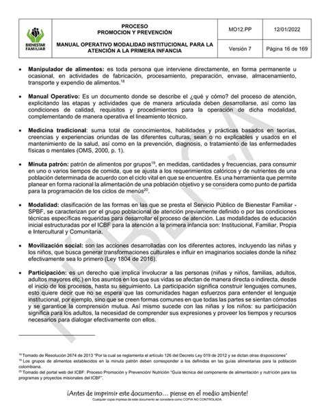 Mo Pp Manual Operativo Modalidad Institucional V Pdf