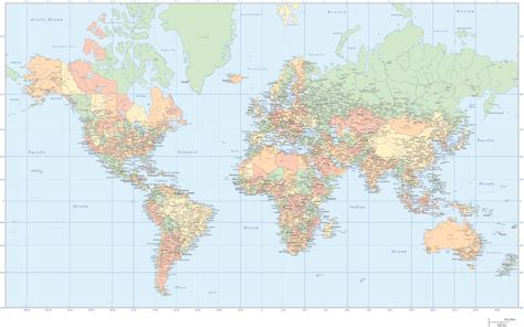 世界地图全图高清版 超大世界地图 英文高清地图珍藏版 东坡下载