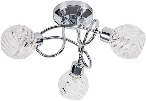 Minisun Modern Way Silver Brushed Chrome Ceiling Light Fitting With